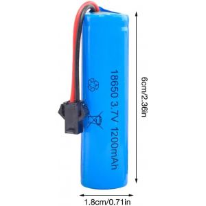 4PCS Batterie Rechargeables, Batterie Lithium 3.7V, avec 4 Connecteurs SM-2P et Chargeur USB, 1200mah Pile 3.7v Rechargeable pour Les Bateaux, Les Chars, Les Voitures, Les Voitures RC - Neuf