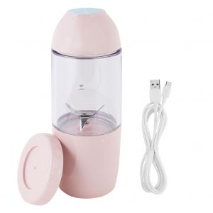 Hjlian Mini Presse-Agrumes Portable Rechargeable Avec Vitamines Et Citron, 380 Ml (Rose) - Neuf
