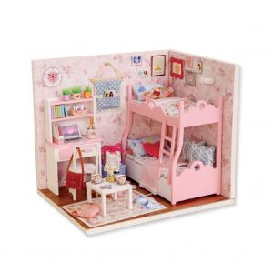 HJLIAN Meubles de maison de poupee en bois a faire soi-meme, jouets educatifs pour enfants, cadeaux d'anniversaire - Neuf