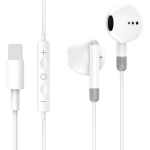 KALANKA-Écouteurs Filaires pour iPhone [Certifiés MFi] Écouteurs Intra-Auriculaires, Stéréo avec Micro et Contrôle du Volume Compatible avec iPhone 14/14 Pro/14 Plus/13/13Pro/12/11/SE/XR/XS/X/8/8Plus - Neuf