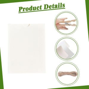 Lot de 50 cadres photo en papier de 5"" 9,8 x 13,2 cm - Noir - Guirlande photo avec 50 pinces en bois et 5 rouleaux de ficelle de chanvre - Sacs photo &agrave; suspendre - Convient pour les - Neuf