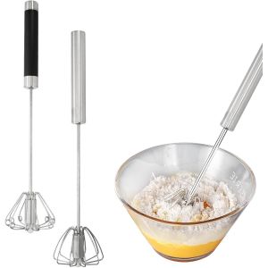 Cmws-Fouet 2 Pièces Simple Automatique Fouet À Main Semi-Automatique En Acier Inoxydable Batteur Push Mixeur Rotatif Fouet Ballon Cuisine Pour Mélanger Batteur Mousseur Mélangeur - Neuf