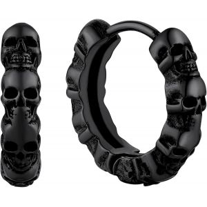 Boucle D'oreille Tete De Mort Clou D Oreille Cr&acirc;ne Homme Punk Gar&ccedil;on Femme Pendentif Fant&ocirc;me Acier Cr&eacute;ole Fille[Argent/Dor&eacute;/Noir-Celtique] Bijoux Cadeau Halloween Mariage No&euml;l - Neuf