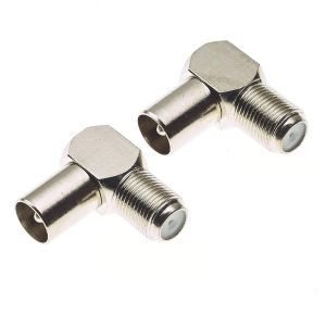 Connecteur De C&acirc;ble Coaxial &Agrave; Angle Droit, Lot De 2 - Fiche &Agrave; 90 Degr&eacute;s De Type F 75 Ohm, Adaptateur Rf En Forme De L Pour T&eacute;l&eacute;viseur Mont&eacute;, Dvd, R&eacute;cepteur Satellite, Connecteur De C&acirc;ble De Type F - Neuf