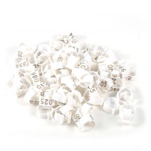 Hjlian Lot De 100 Anneaux En Plastique Numerotes De 16 Mm (001 A 100) Pour Pattes De Volaille, Poulets, Canards Et Oies (Blancs) - Neuf