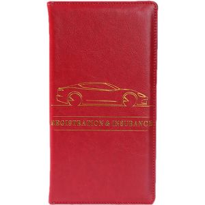 Porte-Permis De Conduire,Porte-Documents De Voiture - Portefeuille En Pu Pour Assurance Voiture - Intérieur De Voiture Porte-Documents Pour Documents,Cartes,Permis De Conduire,Rouge, - Neuf
