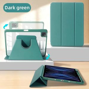 Pour Ipad Air 11 M3 Étui 2025 Ipad A16 Étui Pour 10/11e Génération 10.9 7 8 9th 10.2 Pro 11 12.9 13 M2 M4 Étui 5 6th 9.7 Mini 6 7 Couverture.Dark Green.2024 Air 11in M2 - Neuf