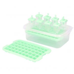 Hjlian Moule A Glace Integre En Plastique Non Toxique Avec Couvercle (Vert) - Neuf