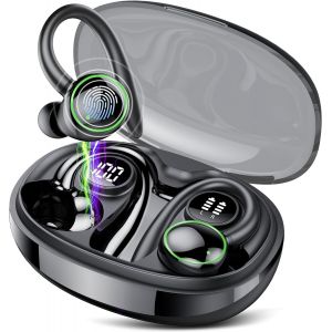 KALANKA-Ecouteurs Bluetooth sans Fil Sport, Écouteur Bluetooth 5.3 HiFi Stéréo, Ecouteurs sans Fil avec ENC Mic, Oreillette Bluetooth Running IP7 Étanche, 40H Casque Bluetooth Écran LED, Noir - Neuf