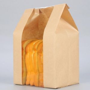 Lot De 50 Sacs D'emballage En Papier Kraft Avec Revêtement Pe 30 Autocollants,Emballage Élégant Pour Pain Au Levain,Cookies Et Cadeaux De Pâtisserie,32 X 21 X 9,9 Cm - Neuf