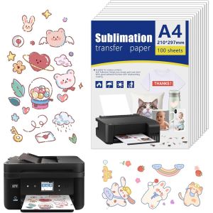 30PCS Papier Autocollant Transparent-A4 Papier Autocollant Imprimante Transparentes-Papier Autocollant Imprimante Papier Autocollant Jet d'Encre A4 Imprimables pour Imprimante Laser et Jet d'Encre - Neuf