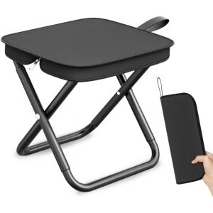 Eryi-Tabouret De Camping Pliant, 32cm Chaise Pliante Portable,Tabouret De Pêche Pliant Léger, Siège De Camping Portable Pour Jardin, Plage, Randonnée, Pique Nique Voyage (Noir) - Neuf