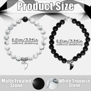 Eryi-Bracelet Magnétique Couple En Pierre Naturelle - Réglable Bracelet D'amitié Pour Hommes Et Femmes - Neuf