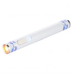 HJLIAN Briquet electrique coupe-vent sans flamme a double arc rechargeable en porcelaine bleue et blanche - Neuf