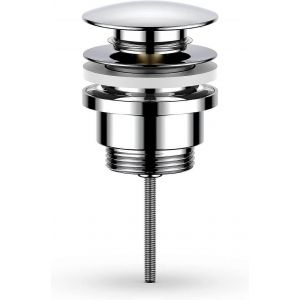 Bonde de lavabo universelle, sans trop-plein, bonde de vidage, pour ensemble de bonde de lavabo/meuble, lavabo - chrom&eacute; sans trop-plein - Neuf