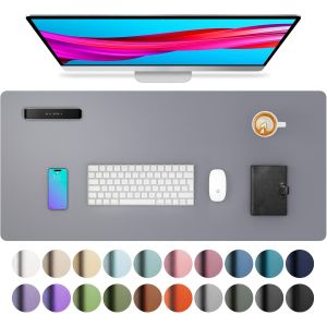 DDA-Sous-main bureau, tapis de bureau cuir PU, Grand tapis de souris, imperméable et antidérapante, housse de protection pour le bureau et la maison(60 cm x 35 cm, Gris clair) - Neuf
