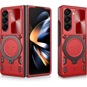 Yiscase Coque Pour Galaxy Z Fold 5 Avec Anneau De Support Rotatif | [Compatible Avec Magsafe] Coque Antichoc Avec Housse D'appareil Photo Coulissante | Étui Magnétique Pour Support De Voiture - Neuf