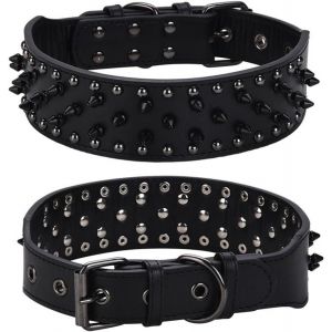 Chenquansarl-Collier Rivet Pour Animaux De Compagnie, Grand Chien Punk Vent Collier Collier De Chien En Cuir Anti - Morsure Pointes - Neuf