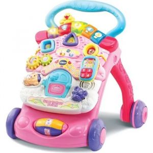 Trotteur Parlant 2 En 1 Vtech - Super Trotteur - Rose Pour B&eacute;b&eacute; De 9 &Agrave; 36 Mois - Neuf