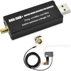Adaptateur Dab Dab+ USB Voiture Antenne Dongle Dab Num&eacute;rique pour Autoradio Adaptateur R&eacute;cepteur USB 2.0 Dongle Portable Antenne Dab+ Externe Dab Dab+ Box Radio Tune pour Autoradio Android - Neuf