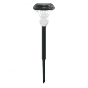 Lot De 12 Lampes Solaires D&eacute;coratives Jardin 8,5 X 31 Cm Avec &Eacute;clairage Automatique Style Moderne En Plastique Noir Helloshop26 02_0056664 - Neuf