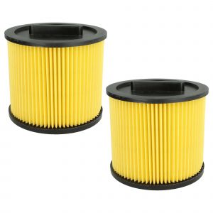 vhbw 2x filtre pliss&eacute; compatible avec Thomas Vario Twin, Power Edition 1530, Syntho, Power Boy 1218 aspirateur - noir / jaune, nettoyable - Neuf