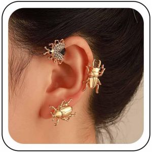 Kalhx-Boucles D'oreilles Punk Abeille Scorpion Clip D'oreille Insecte Dor&eacute; Boucles D'oreilles Hippie Scarab&eacute;e Oreille Grimpante Boucles D'oreilles Bijoux De Piercing Cadeaux Pour Femmes Et Filles - Neuf