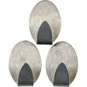 Lot De 3 Crochet Adh&eacute;sifs En Acier Inoxydable - Neuf