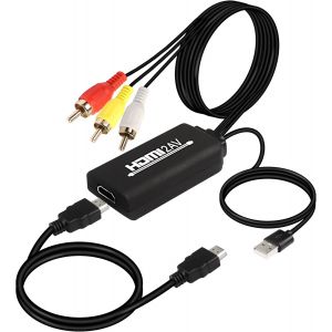HDMI à RCA convertisseur,1080p HDMI à AV 3rca CVB Composite câble Audio Vidéo,HDMI à l'ancienne Prise en Charge de l'adaptateur TV PAL/NTSC PC Portable TV HDTV DVD projecteur LCD-1.8m - Neuf
