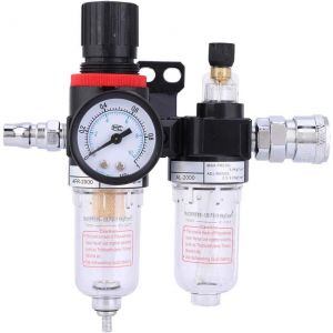 Filtre à air 1/4" Régulateur de pression Séparateur eau-huile Filtre à air Compresseur d'air Filtre de compresseur d'air avec coupelle de lubrification pour système (AFC2000) - Neuf