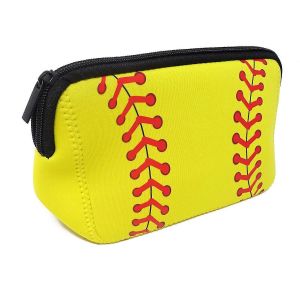 Néoprène de Baseball Impression de Maquillage Sac à fermeture à Glissière Cosmétique de Poche pour le Voyage, l'Organisateur, et l'Utilisation Quotidienne - Neuf