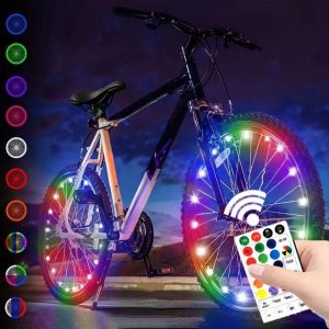 Lumieres Led Pour Roues De Velo, Telecommande, Colorees, Etanches, Changement De Couleur - Neuf
