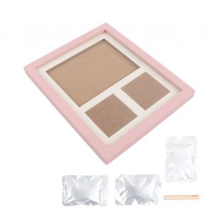 Kit De Fabrication D'empreintes De Mains Et De Pieds Pour Bebe, Cadre Photo, Boue Blanche, Kit Souvenir Pour Empreintes De Pieds De Bebe, Ensemble D'empreintes De Nouveau-Ne, Cadre Photo Rose - Neuf