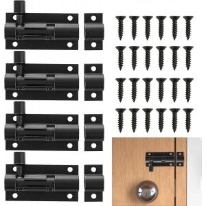 4 ps loquets de porte en aluminium en acier inoxydable,loquets de porte coulissants,pênes de serrure de porte pour portes de jardin,cabanons,serrures de porte - Neuf