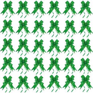 KAL-Lot De 30 Mini N?uds Pour Emballage Cadeau, N?uds En Ruban Avec 2 Fils Dorés, N?uds Décoratifs Pour Noël, Nouvel An, Saint-Valentin, Anniversaire, Mariage, Voiture, Emballage De Panier - Neuf