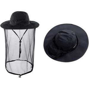 Chapeau Moustiquaire, Chapeau Anti-Insectes Avec Filet, Chapeau De Voile D'abeille D'apiculteur, Chapeau De Filet De Chasse, De Marche Et De Jardinage, Capuche - Neuf