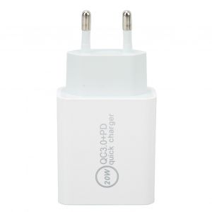 Chargeur Rapide 20w Qc3.0 Pd, Double Port, Charge Rapide, Pour Dji Avata Ac 100-240v, Prise Ue Blanche 85x43x24mm-Unichoice - Neuf