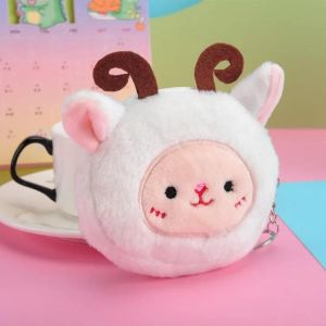 QCYL-Porte-monnaie en peluche mignon panda animal porte-monnaie fermeture éclair porte-monnaie USB filaire casque mini sac clé sac cadeau d'anniversaire pour enfants,mianyang F - Neuf
