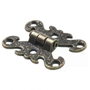 4pcs bijoux coffre cadeau charni&egrave;re bo&icirc;te en bois d&eacute;coration maison charni&egrave;re armoire porte bout &agrave; bout charni&egrave;re avec vis pi&egrave;ces de quincaillerie - Neuf