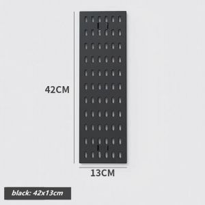 Panneau Perforé Pour La Maison,Panneaux De Trous Muraux,Support Organisateur De Décoration,Affichage De Montage,Support De Rangement D'Outils De Bricolage,Salle De Bains,Cuisine,Planche Black 13X42Cm. - Neuf