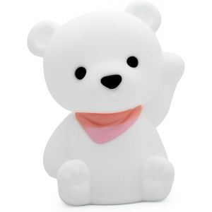 Dhink - Veilleuse Rechargeable Led Ourson - Lampe De Nuit Silicone Pour Chambre B&eacute;b&eacute; Et Enfant - Lampe Chevet Enfant - Cadeau Naissance, Blanc - Neuf