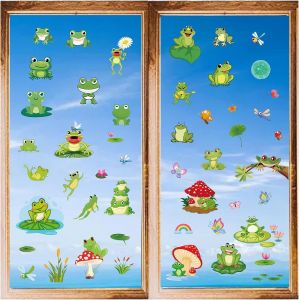 ERYI-8 Styles D'Autocollants De Fenêtre En Forme De Grenouille - Autocollant Mural En Pvc Imperméable - Décoration Pour Réfrigérateur, Chambre À Coucher, Salon, Cuisine, Magasin, Vitrine, Dortoir - Neuf