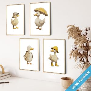 Eryi-Lot De Posters Pour Chambre D'enfant Garçon Et Bébé - Ensemble De Posters Muraux Pour Chambre D'enfant Fille - Images Décoratives Pour Chambre De Bébé (Canard) - Neuf
