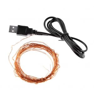 Hjlian Guirlande Lumineuse Etanche De 5 M, 50 Led, Port Usb 5 V, Pour Decoration De Fete De Noel, Blanc Chaud - Neuf