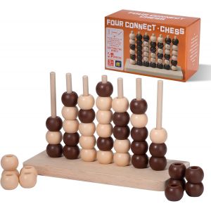 Sansh-Jeu De Société Game Pour Enfants 3 Ans Et Plus Puissance 4 3d En Bois Jeu De Stratégie Enfant Jeux De Plateau Idéal Pour S'amuser En Famille Et École - Neuf