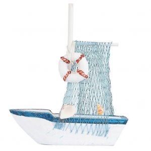 Maquette de voilier en bois méditerranéen fait à la main (bouée) - Neuf