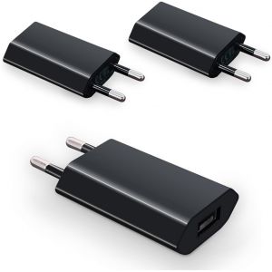 TRAHOO-Lot de 3 Chargeurs USB A 5V - 1A, Prise Chargeur Secteur Universel USB pour iPhone, iPad, Smartphone Android, Smartwatch, Tablette, &Eacute;couteurs, Noir - Neuf