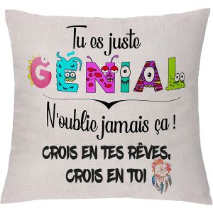 Eryi-Inspiration Housse Coussin Fils Fille Frère Soeur Encourager Cadeau D'anniversaire Nièce Neveu Amis Taie D'oreiller Apprécier Les Souvenirs Licorne Noël(Style 6) Fr010 18x18 - Neuf