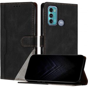 Kal-Étui Pour Motorola Moto G60 / Moto G40 Fusion, Housse En Cuir Pu Avec [Protection Antichoc Tpu] [Fonction Support] [Porte-Cartes ] Antichoc Magnétique Coque Pour Moto G60 - Noir - Neuf
