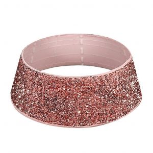 Jupe de sapin de No&euml;l &agrave; paillettes roses pour une d&eacute;coration festive et &eacute;l&eacute;gante, id&eacute;ale pour les mariages et la maison. Ornements multicolores. - Neuf